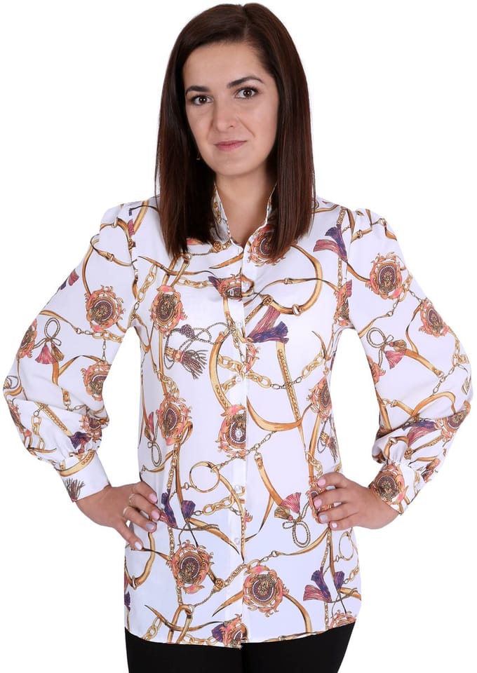Wit shirt met gouden patronen JOHN ZACK L