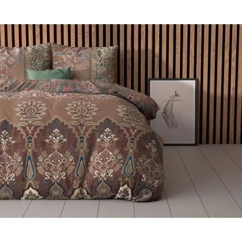 Sleeptime Dekbedovertrek Berna Bruin - Eenpersoons 140 x 200/220 cm + 1 kussensloop