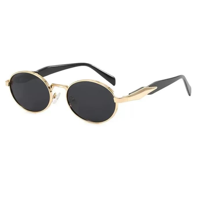 Nieuw Elliptisch Frame Licht Luxe Metaal Myopie Bril Dames High-end Modieus met Zonnebrand Zonnebril -3.0 beige