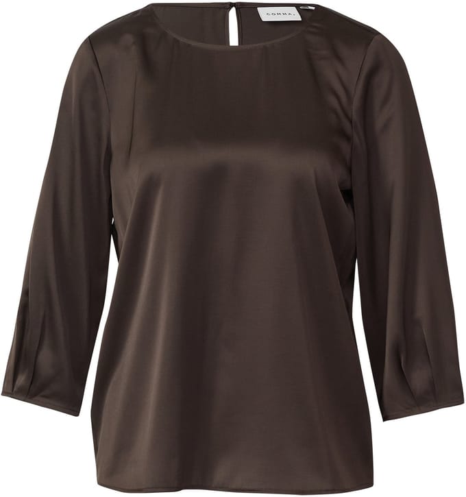 Satijnen Blouse met 3/4 Mouwen en Fijne Plooien Dames COMMA