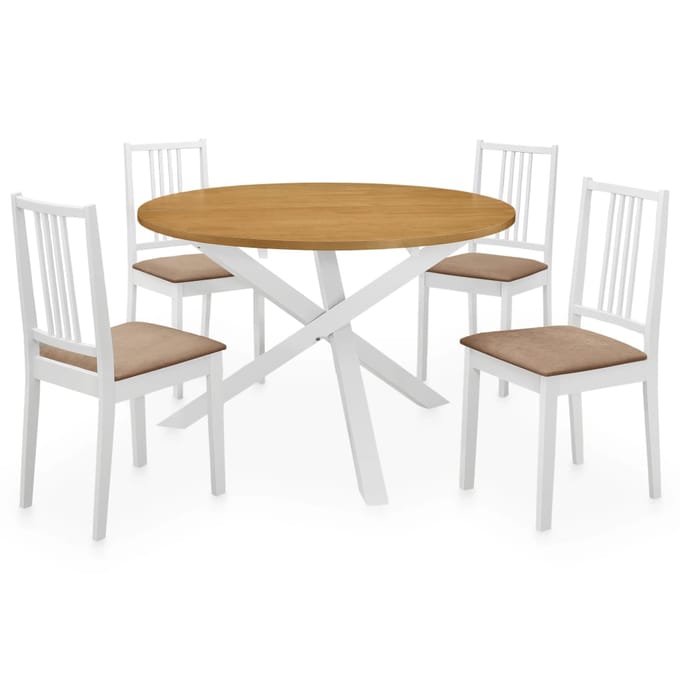 vidaXL - 5-delige - Eethoek - MDF - wit