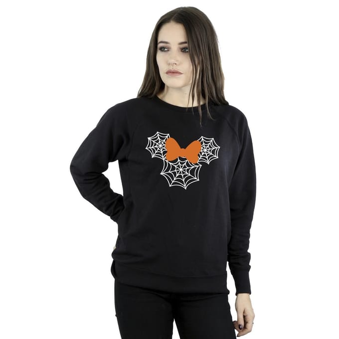 Disney Dames/Dames Minnie Mouse spinnenwebhoofd Sweatshirt (Zwart)
