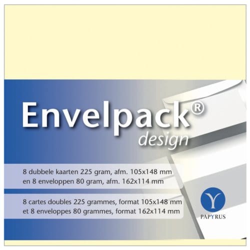 Dubbele kaart Papyrus Envelpack Design C6 114x162mm ivoor 894430 set van 8