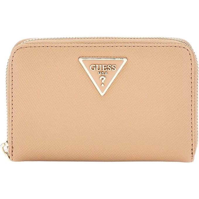 GUESS Portemonnee Laurel SLG Medium Zip Around Wallet Beige Lichtbruin
