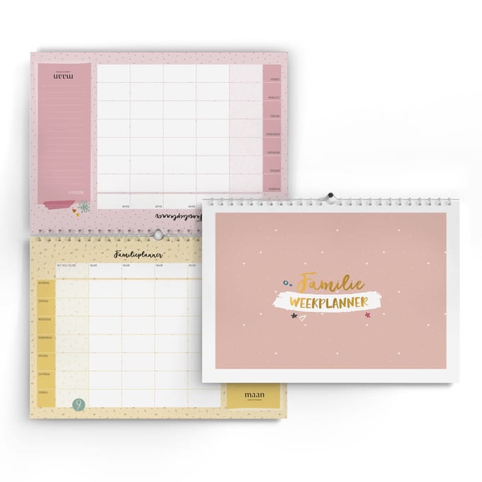 Maan Amsterdam - Familie weekplanner - A4 - Inclusief stickervel