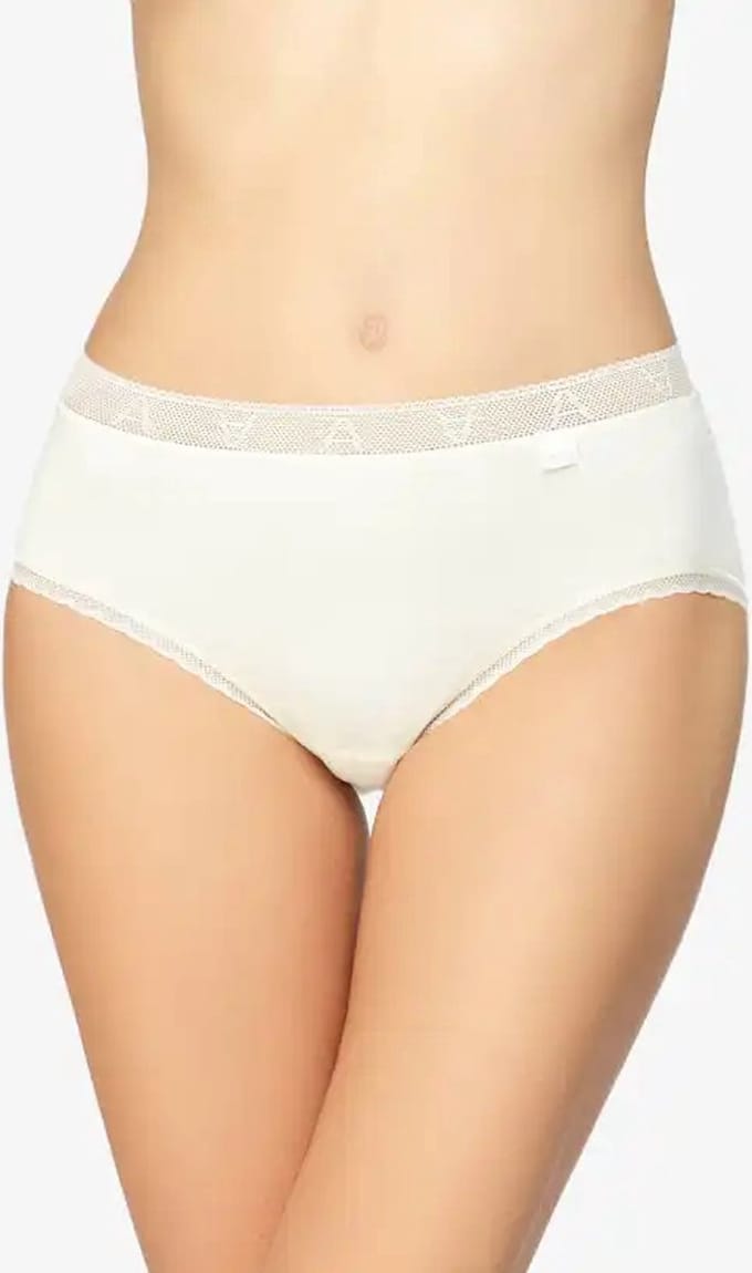 Hipster dames 3268 kant - Kanten dames onderbroek wit - Katoen - Wit / XL