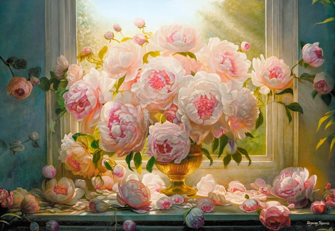 Castorland puzzel Hot Summer Peonies - 1000 stukjes bloemen.