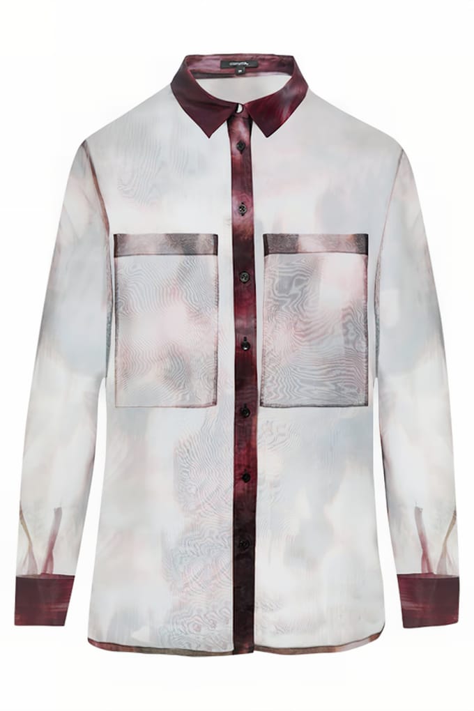Comma  Blouses Aubergine Size: 40 | Button-Down Shirts Outlet | Dames | Paars