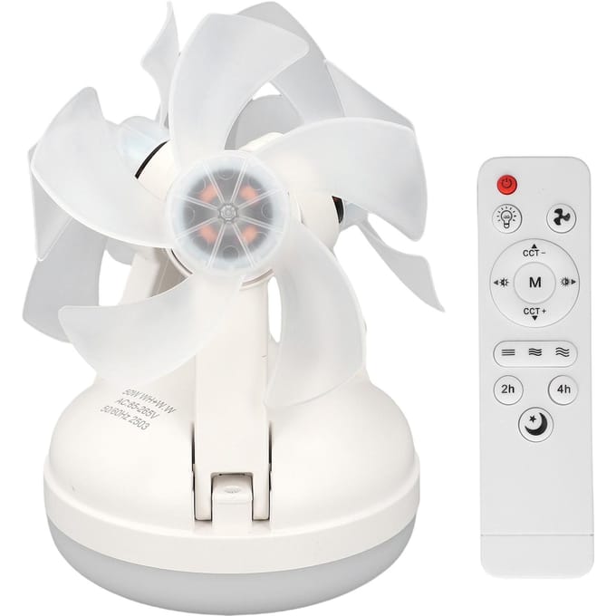 Ventilateur de Plafond avec Minuterie de Lumière 3 Températures de Couleur Variateur Continu E26 E27 Ventilateur Lumineux Silencieux pour white