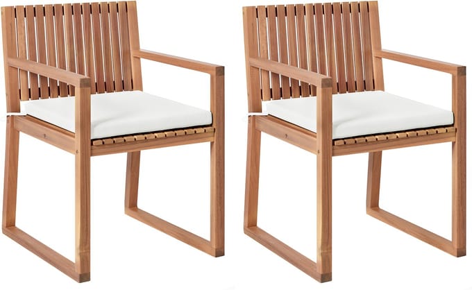 SASSARI PREMIUM - Tuinstoel set van 2 - Gebroken wit - Acaciahout