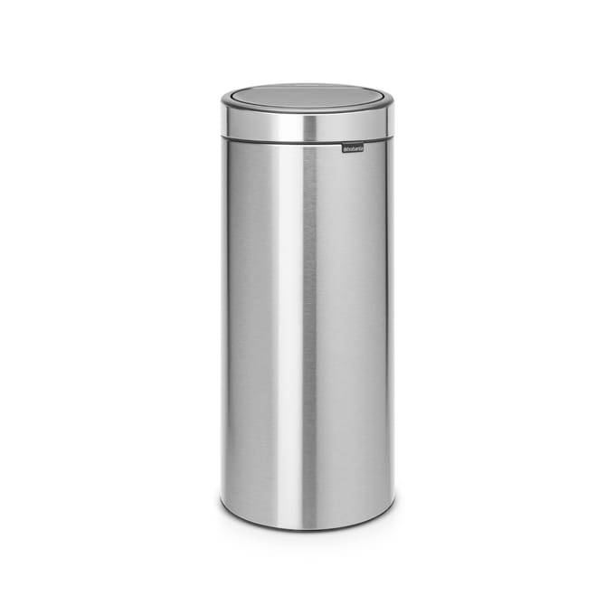 brabantia Touch Bin New 11 54 62 Afvalbak 30 l Staal (l x b x h) 320 x 295 x 720 mm Zilver Met One-Touch-dekselopener 1 stuk(s)