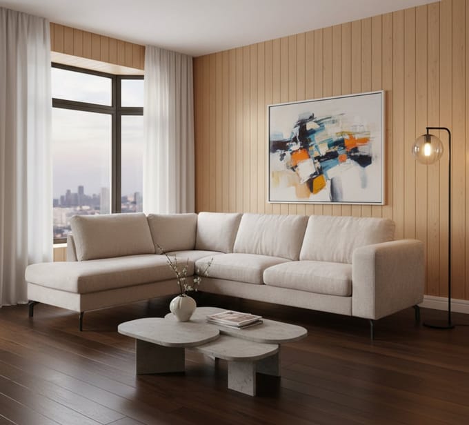 Luxe L-vormige Hoekbank – 262x206x84 cm – Industrohome