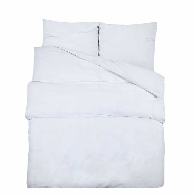 vidaXL - Dekbedovertrekset - 155x220 - cm - katoen - wit