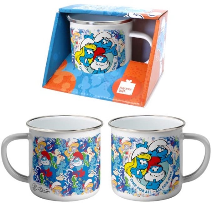 Smurfen Emaille Mok 350 ml – Smurfin, Grote Smurf & Brilsmurf – Power Gift