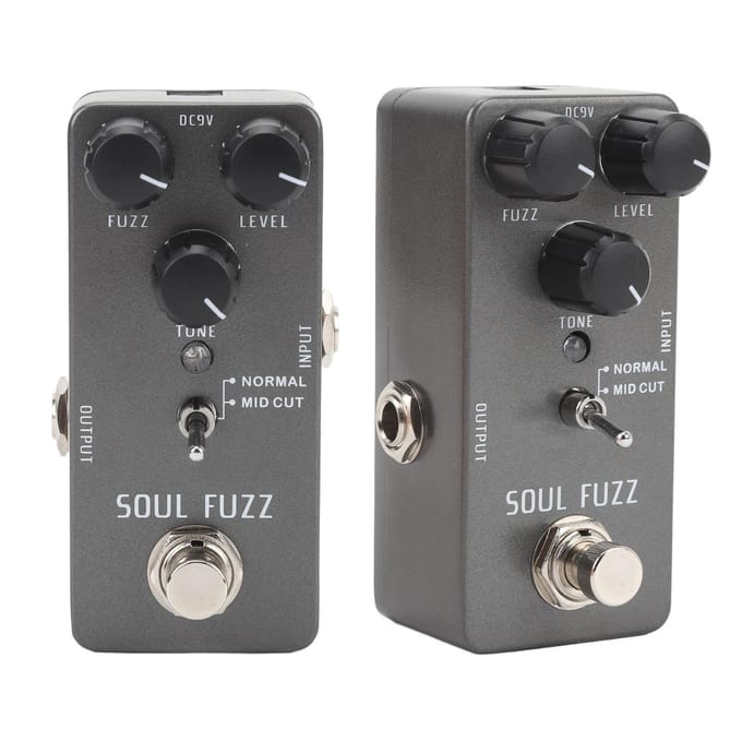 Elektrische Gitaar Fuzz Pedaal met Verstelbare Volume Toon Gain Control Knop Compact Effect Pedaal Antislip Rubberen Pad DC9V black
