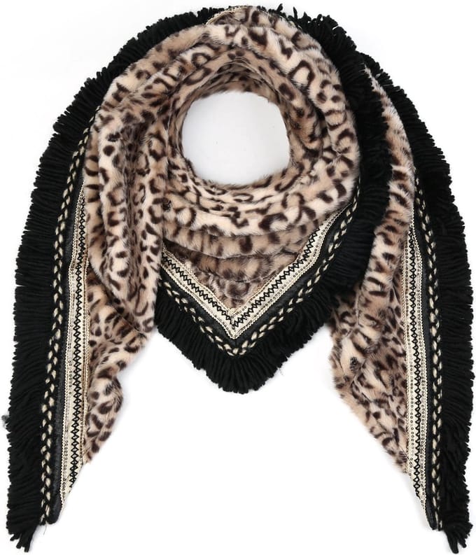 Dames Winter Trendy Omslagdoek Vachtsjaal Cheetah Goldina