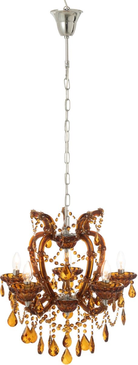 J-Line hanglamp Kand Antiek - glas - bruin