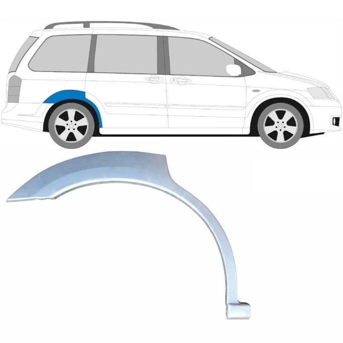 Reparatiepaneel achterspatbord voor Mazda MPV 1999-2006 / Rechts