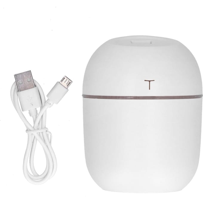 220ml Luchtbevochtiger Draagbare USB LED Mini Auto Huis Aromatherapie Etherische Olie Diffuser Mist Luchtzuiveraar wit