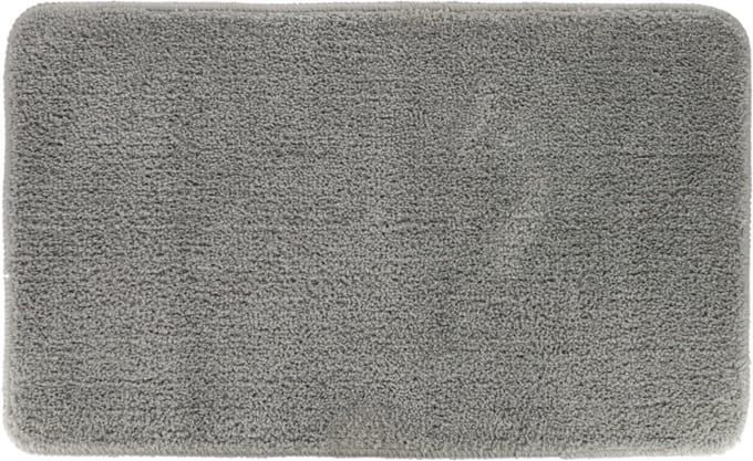 Tendance Badmat Aquarius - microfiber - hoogpolig - lichtgrijs - 45 x 75 cm - badkamer - antislip