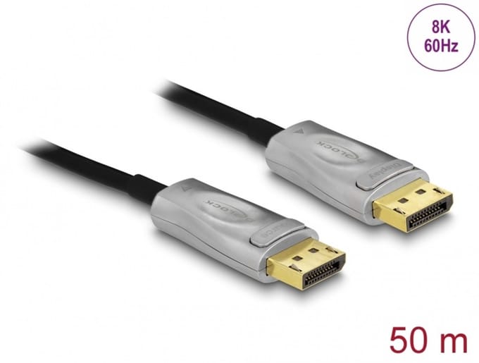 Delock Active Optical Cable DisplayPort 1.4 8K 50 m
