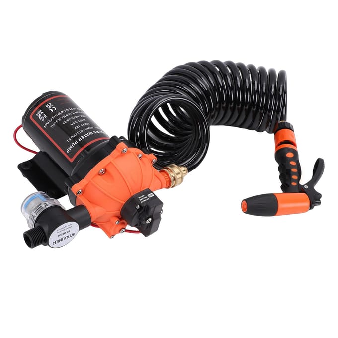 Dekwaspomp Kit 7,5 GPM 80 PSI Ingebouwd Filter Boot Wasafvoer Pomp Kit voor RV Spray Reistrailers black