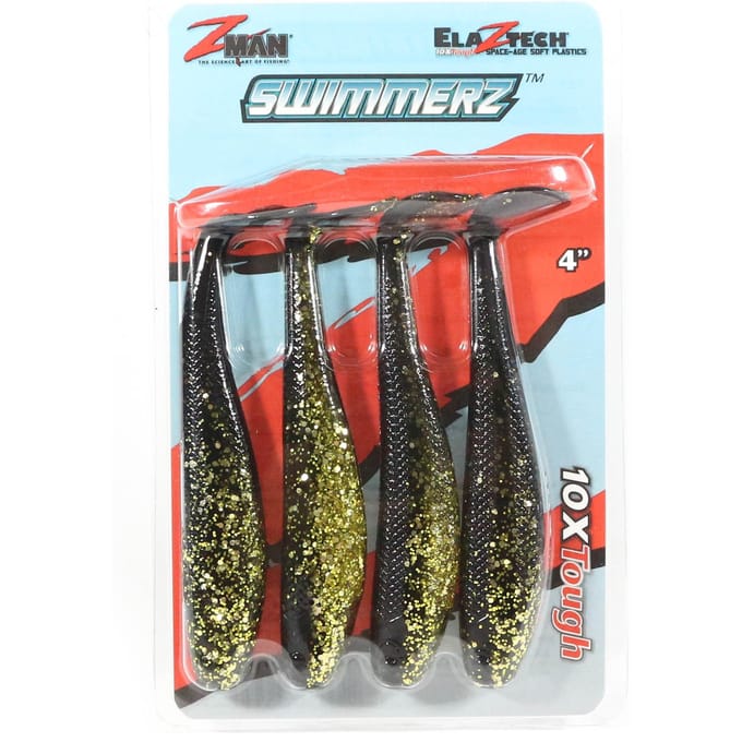 Zman Soft Lure SwimmerZ 4 Inch 4/Pack Gold Rush (6251)