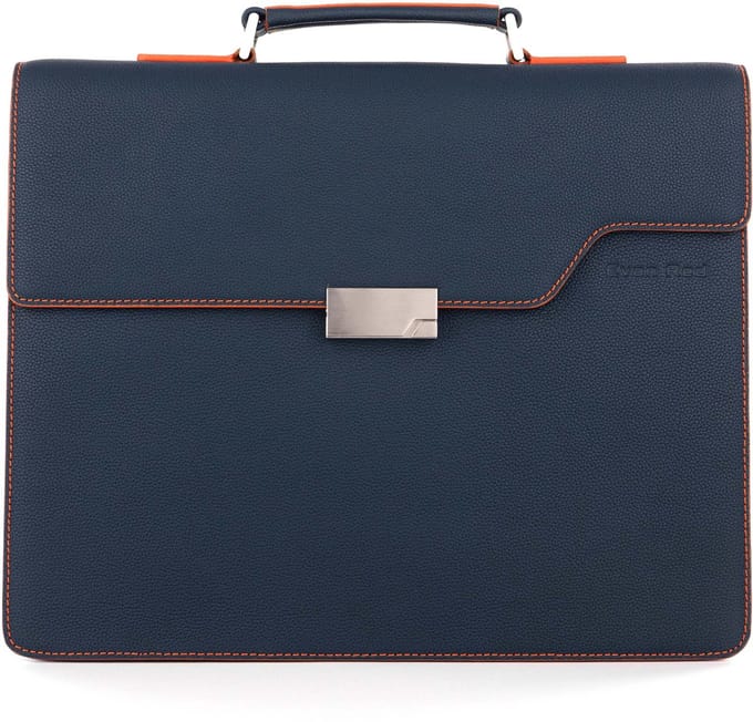Evan Red Amsterdam Briefcase - Petroleum Blauw - Leer - Aktetas