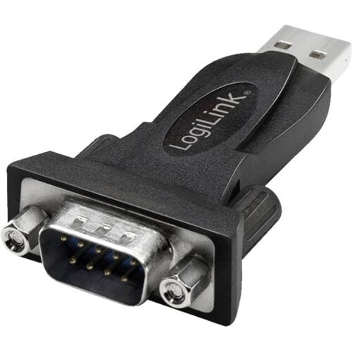 LogiLink Adapter Serieel [1x USB-A 2.0 stekker - 1x RS232-stekker] 0 mm Zwart