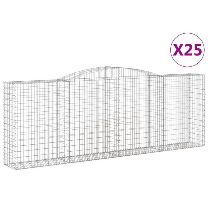vidaXL Schanskorven 25 st gewelfd 400x50x140/160 cm ijzer