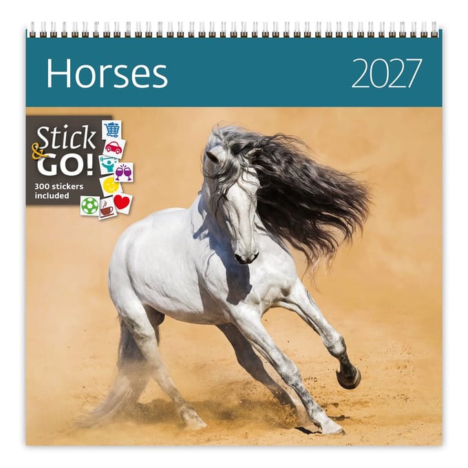 CA03-2027 Schrijvende kalender 30 x 30 paarden