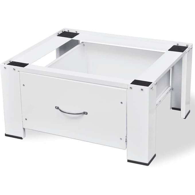 Socle pour machine à laver blanc avec tiroir