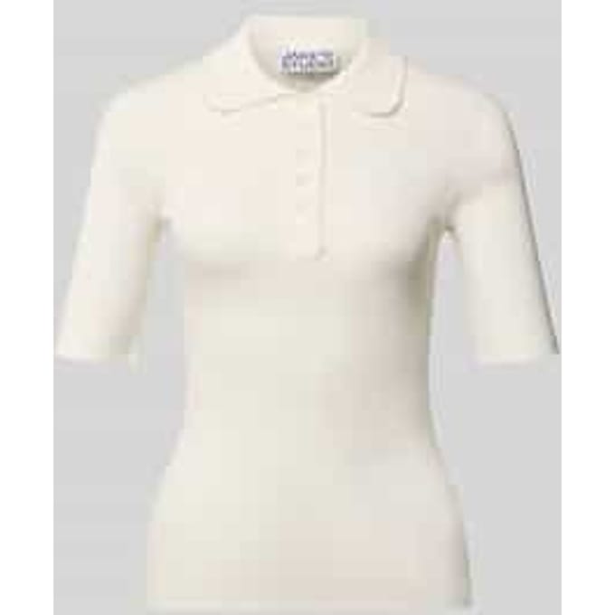 Gebreid shirt met 1/2-mouw en polokraag