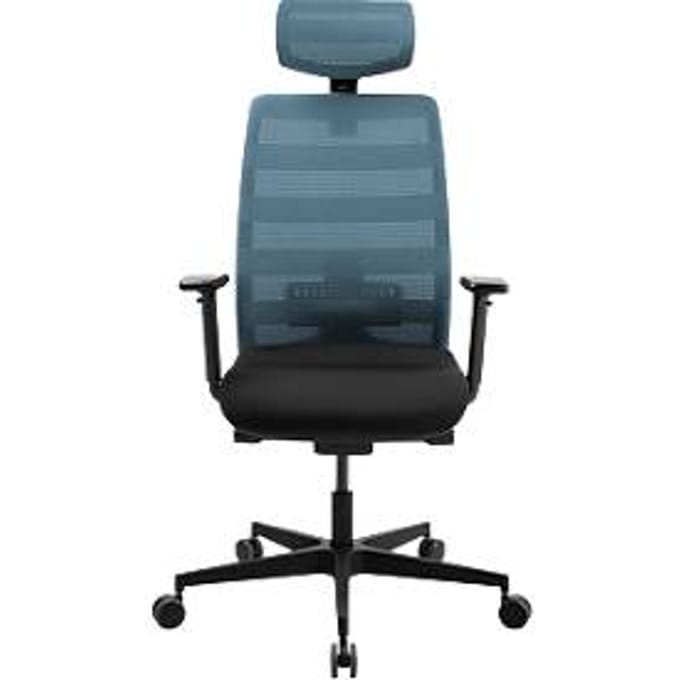 Schäfer Shop Select SSI PROLINE NEW WORK bureaudraaistoel, petrol mesh, met hoofdsteun, frame zwart