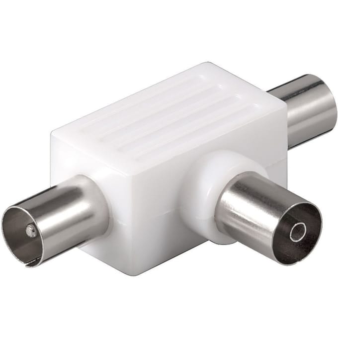 Goobay Antenne Splitter T-Adapter - 2 mannelijk / 1 vrouwelijk