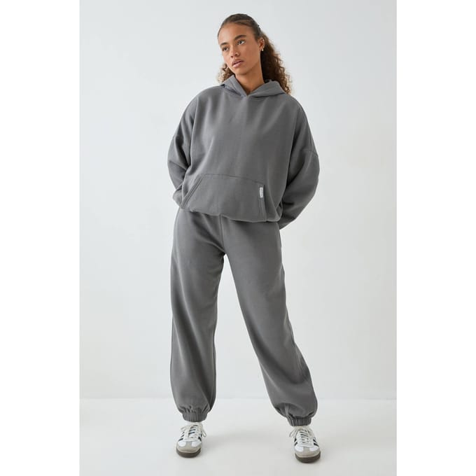 Dames Dsgn Studio Petite Oversized Geboorde Joggingbroek | Houtskool | Maat: Medium