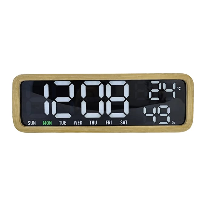 Karlsson Wekker Madera - Wit - 25.5x8.2x4.8cm - Modern - Wekker voor slaapkamer - Wekkers
