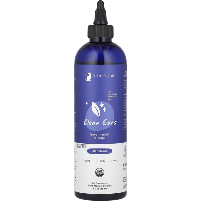 Kin+Kind, Schone Oor, Leave-In Verlichting voor Honden, 354ml(12 fl oz) blue