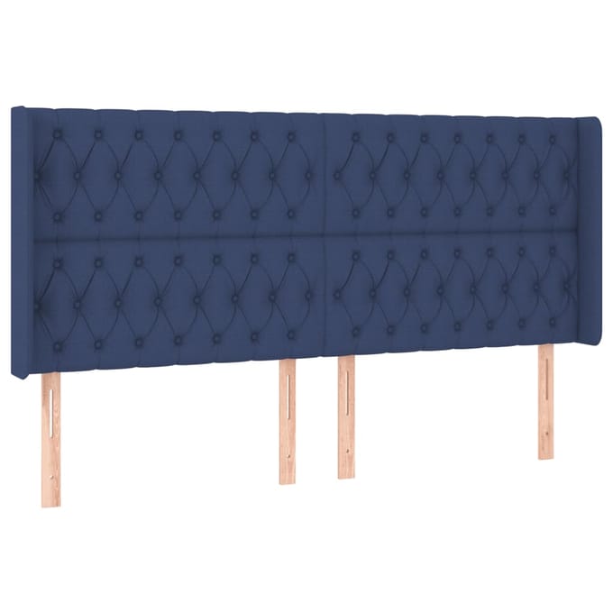 vidaXL - Hoofdbord - LED - 183x16x118/128 - cm - stof - blauw