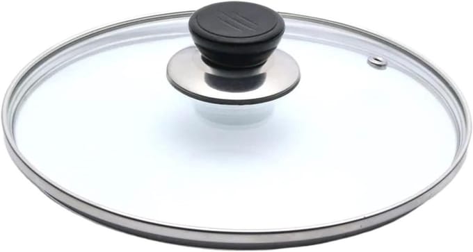 Pannendeksel - Glazen deksel - Koken - Met stoomuitlaat - 32 cm - Transparant