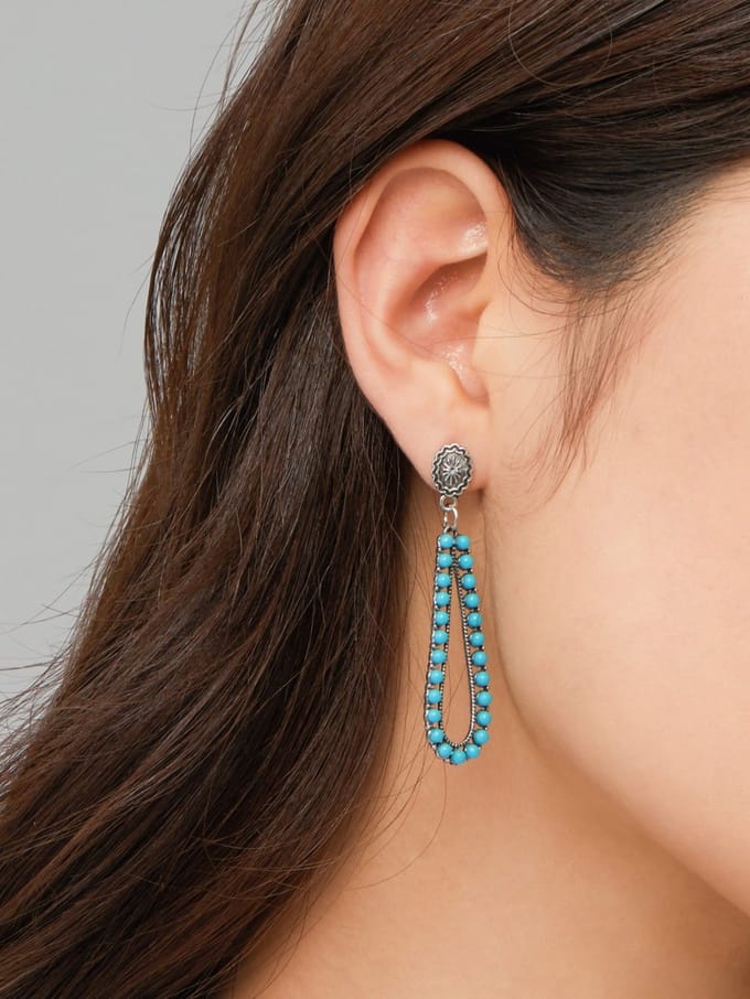 Hipanema Pema turquoise oorbellen