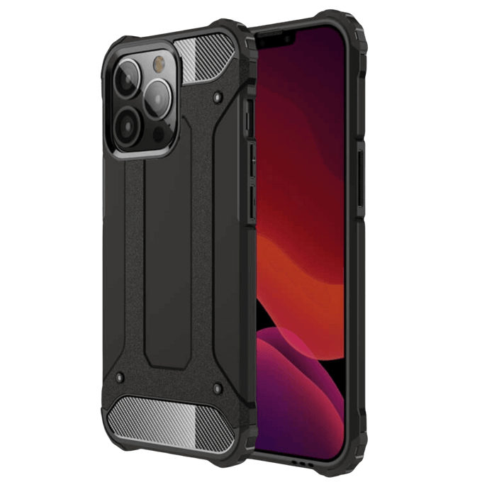 CaseBody iPhone 13 Pro Max Shockproof Hoesje Steel Armor  Zwart