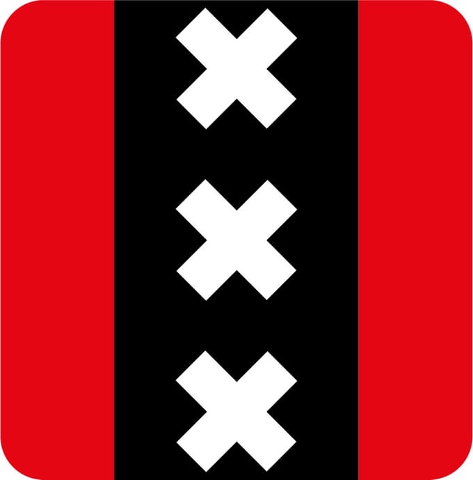Stad Amsterdam logo onderzetters / bierviltjes - 30x stuks - van karton - feestartikelen - thema