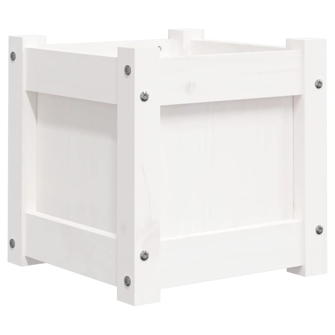 vidaXL - Plantenbak - 31x31x31 - cm - massief - grenenhout - wit