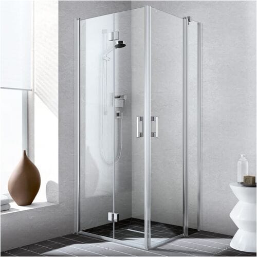 Kermi Liga corner entry swing door with fixed part , half part 100 cm right LIEPR100201AK