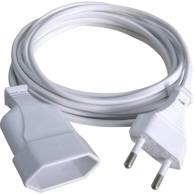 GAO 145601098 Stroom Verlengkabel Wit 2.00 m H03VVH2-F 2X 0,75 mm²