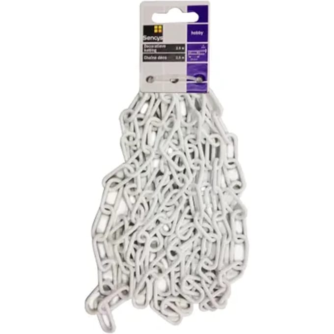 Sencys Decoratieve Ketting - Staal - Wit - 3mm - 2,5m