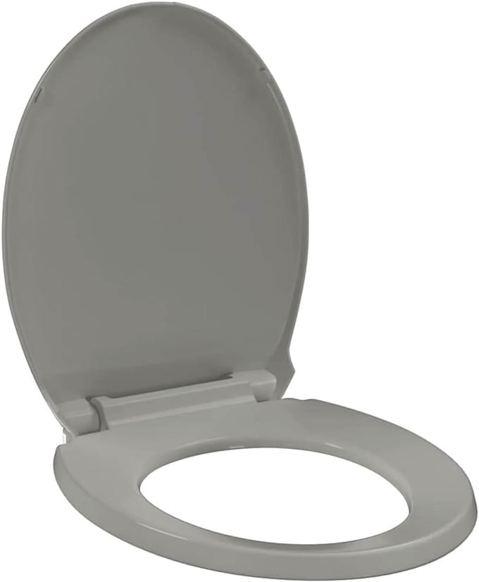 Ovale Toiletbril met Soft-Close en Quick-Release Montage in Grijs