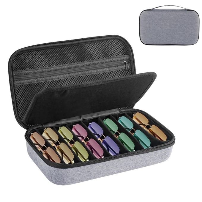 Dailygoods - Brillenkoker voor meerdere brillen - Organizer met verstelbare compartimenten