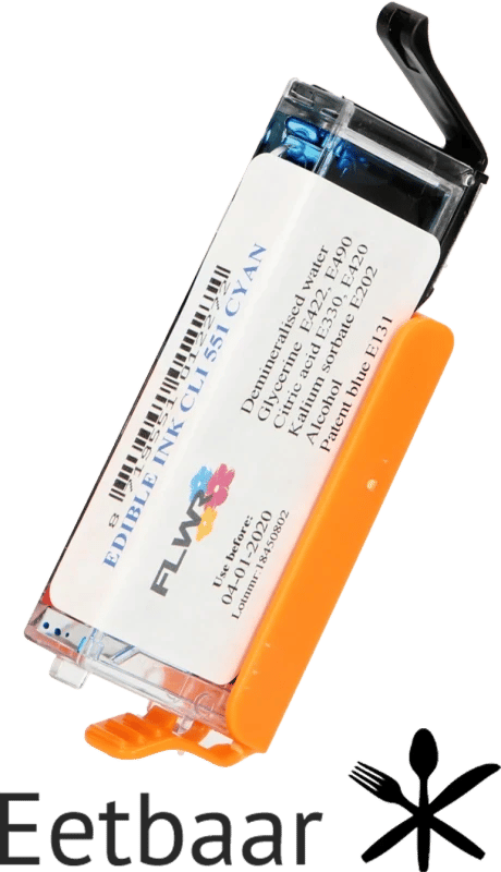 FLWR - Eetbare inkt en accessoires / Eetbaar CLI-551C / cyaan / Geschikt voor Eetbaar